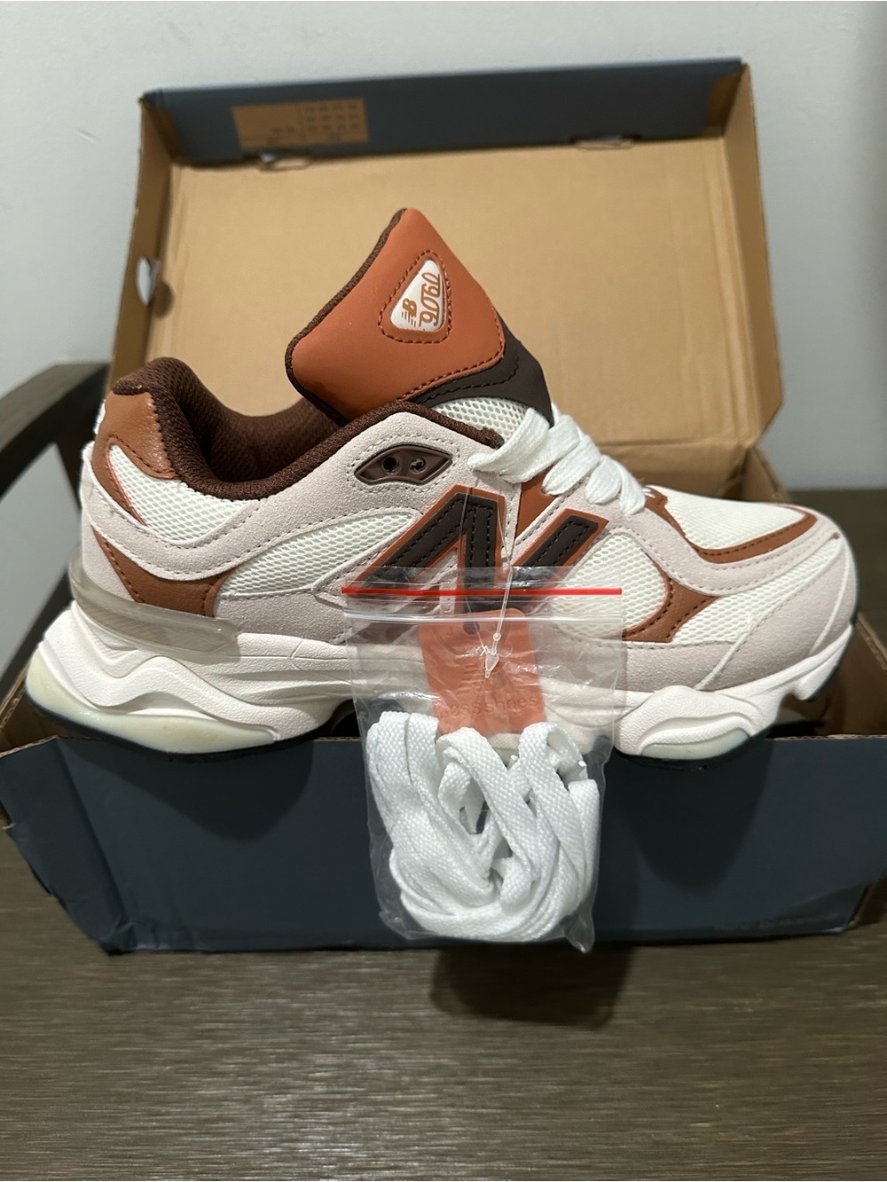 New Balance Men's Sneakers in White, Chestnut and Brown